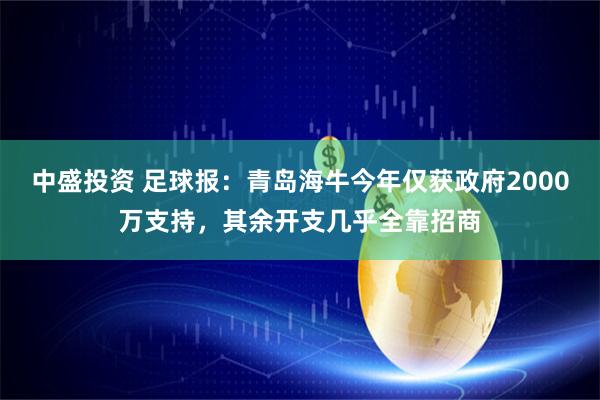中盛投资 足球报：青岛海牛今年仅获政府2000万支持，其余开支几乎全靠招商